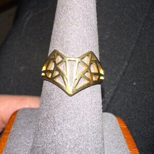 goldtone abstract fox ring sz 7